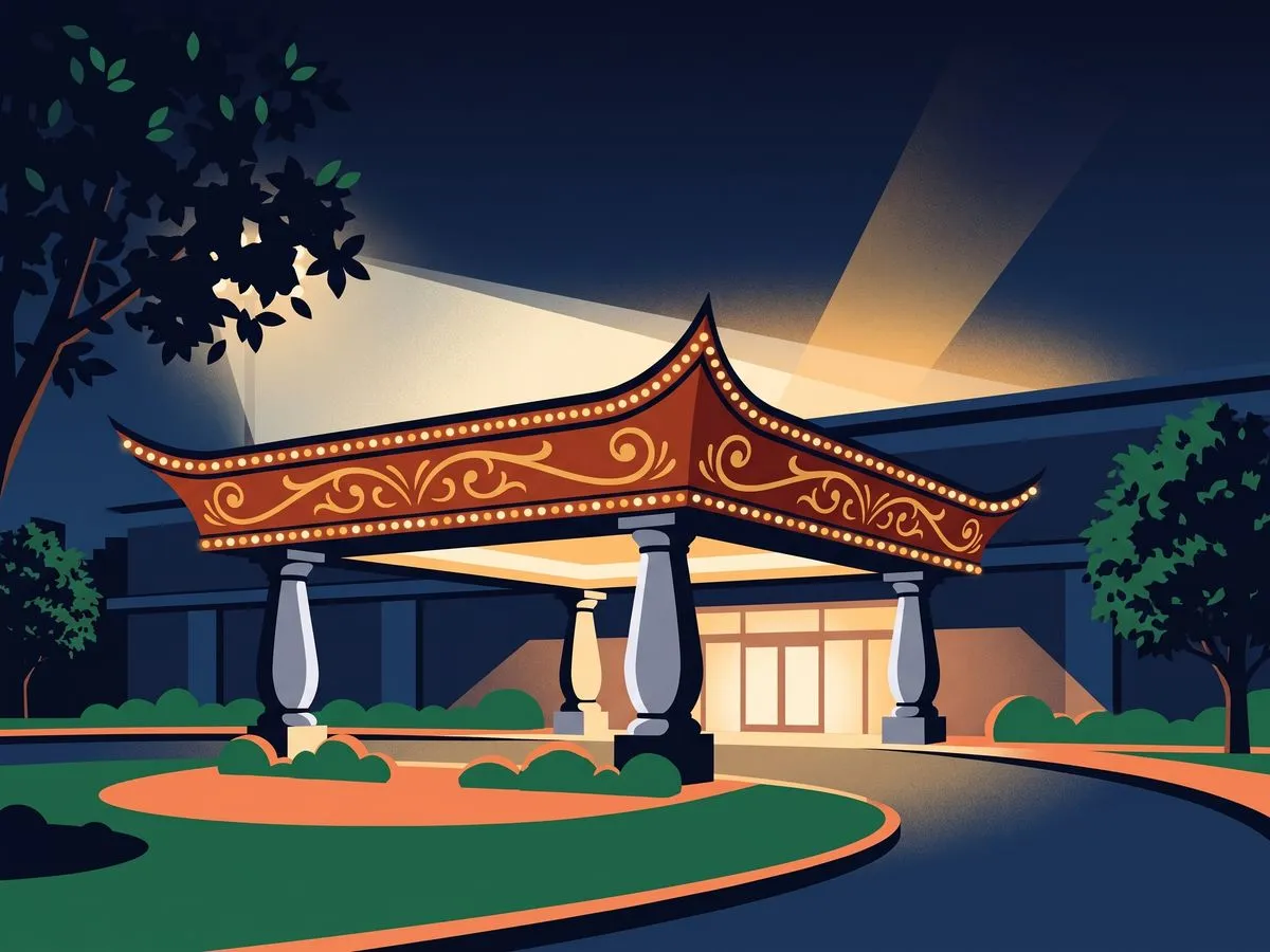 Elements Casino Flamboro entrance canopy on a race night