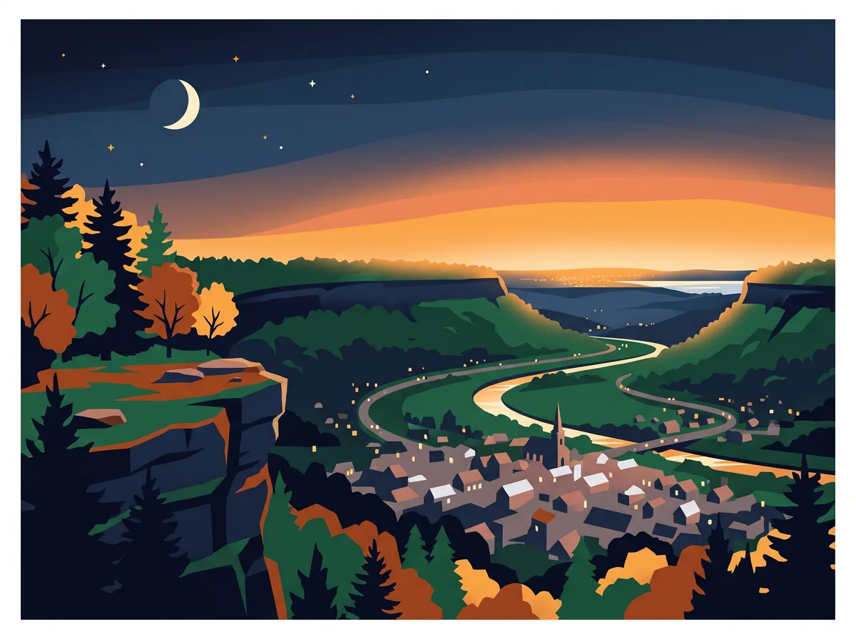 Niagara Escarpment above the Dundas valley at dusk